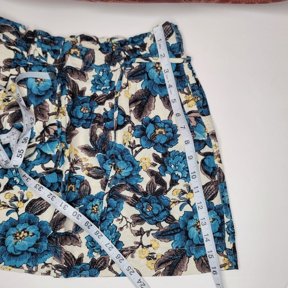 LOFT Linen and Rayon Skirt XSP Blue Floral - Picture 12 of 14